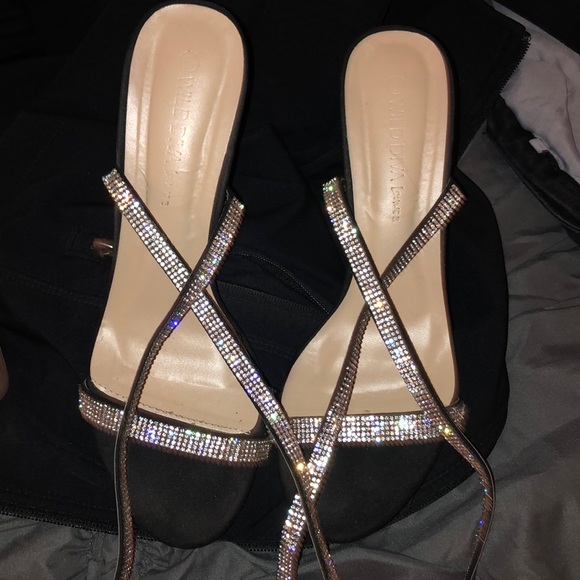 Diamond Studded Black Heels - Picture 1 of 3